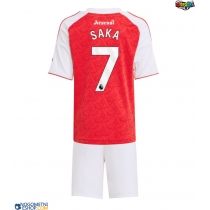 Otroški Nogometni dresi Arsenal Bukayo Saka #7 Domači 2025-26 Kratek Rokav (+ Kratke hlače)